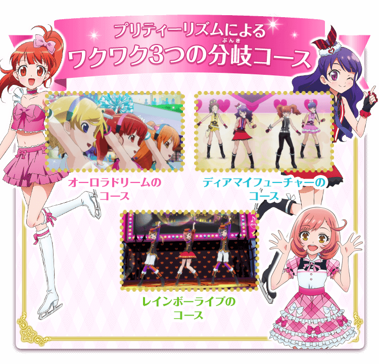 プリティーリズムによるワクワク3つの分岐コース